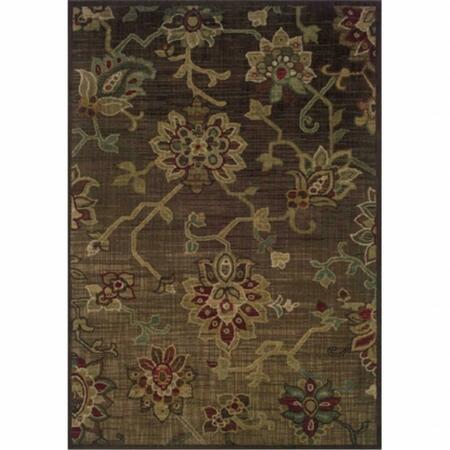 SPHINX BY ORIENTAL WEAVERS Area Rugs, Allure 054C1 4X6 Rectangle - Brown/ Green-Nylon ALL54C4